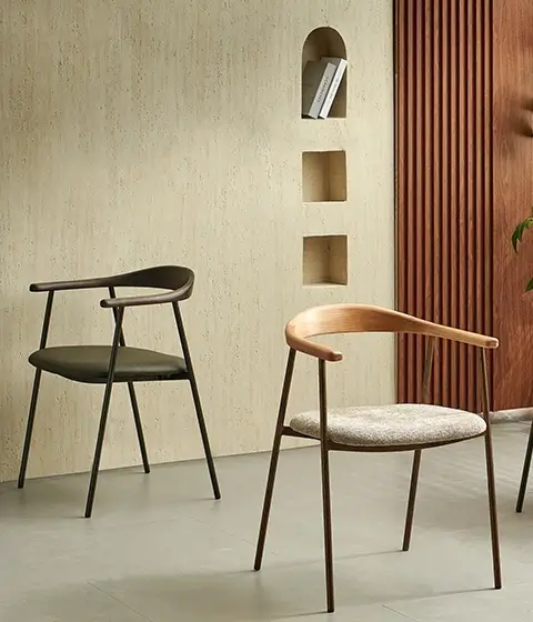 Perfect Fusion：Special Artistic Metal Tubes and Natural Solid Wood Elements in a Chair