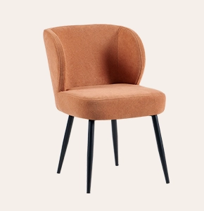 Aela Upholstered Chairs - Nordic Style Living Room & Dining Chairs with Metal Legs | Orange Accent Chairs for Bedroom, Kitchen Side Seating