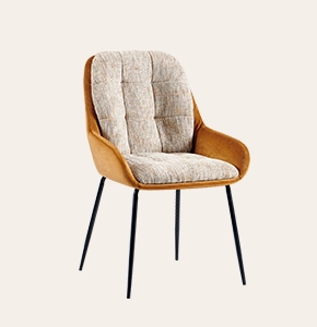 Alister Modern Upholstered Dining Chairs with Black Metal Legs - Lightweight Arm Chairs for Contemporary Living & Dining Spaces
