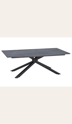Kato Modern Grey Sintered Stone Rectangular Dining Table - Durable Dark Grey Kitchen, Living Room & Multi-Room Dining Table