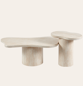 Cloud-Shaped Coffee Table – Modern MDF Living Room Centerpiece | Organic Contemporary Design with Light Finish