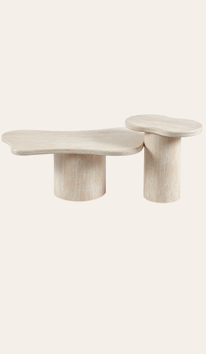 Cloud-Shaped Coffee Table – Modern MDF Living Room Centerpiece | Organic Contemporary Design with Light Finish