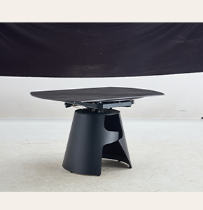 Modern Round Extendable Dining Table – Miller Dark Finish with Space-Saving Mechanism