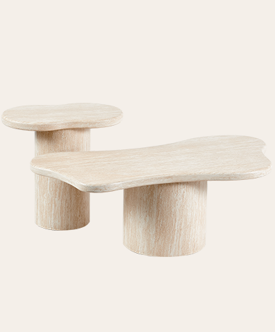 Cloud-Shaped Coffee Table – Modern MDF Living Room Centerpiece | Organic Contemporary Design with Light Finish