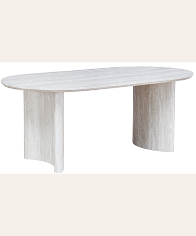 Maxine Modern Oval Dining Table – Grey Travertine or MDF Top for Contemporary Dining Spaces