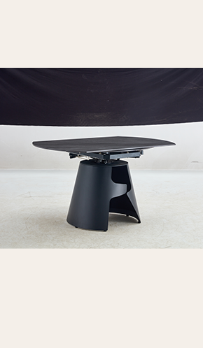 Modern Round Extendable Dining Table – Miller Dark Finish with Space-Saving Mechanism