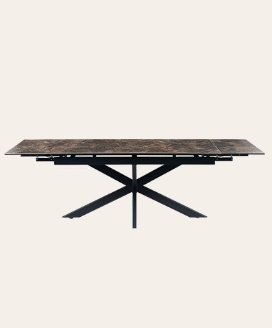 Reino Extendable Black Sintered Stone Rectangular Dining Table for Kitchen & Dining Room