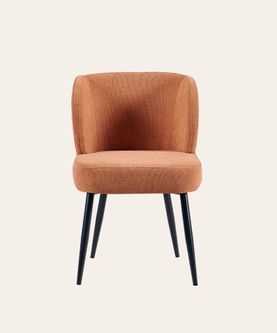 Aela Upholstered Chairs – Nordic Style Living Room & Dining Chairs with Metal Legs | Orange Accent Chairs for Bedroom, Kitchen Side Seating