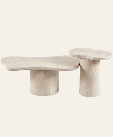 Cloud-Shaped Coffee Table – Modern MDF Living Room Centerpiece | Organic Contemporary Design with Light Finish