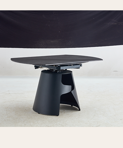 Modern Round Extendable Dining Table – Miller Dark Finish with Space-Saving Mechanism