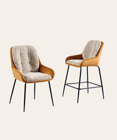 Karol Bar Stool – Counter Height with Arms, Upholstered Seat & Sturdy Metal Legs for Modern Kitchens