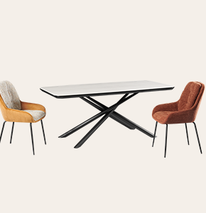 Apex Rectangular Dining Table - White MDF Table with Metal Legs | Modern Dining Room Centerpiece