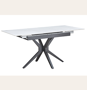 Edda Extendable Modern Dining Table | Sintered Stone Dining table & Metal Frame | Rectangular Table for 6-8 Seats