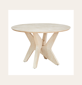 Jovi Modern Travertine Dining Table | Light Round Design with White MDF Base