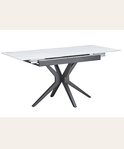 Edda Extendable Modern Dining Table | Sintered Stone Dining table & Metal Frame | Rectangular Table for 6-8 Seats
