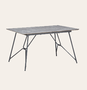 Basel Adjustable Industrial Dining Table - Durable MDF Top & Black Metal Frame for Modern Living & Kitchen Spaces