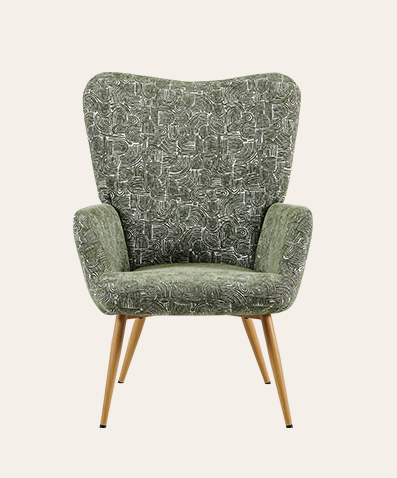 Azuris Modern Lounge Chair with Metal Legs – Upholstered Armchair for Contemporary Living Rooms & Bedroom & Home & Office