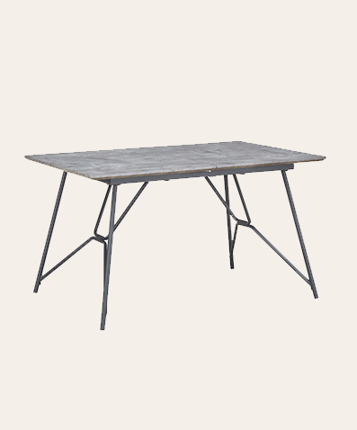 Basel Adjustable Industrial Dining Table – Durable MDF Top & Black Metal Frame for Modern Living & Kitchen Spaces
