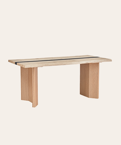 Blair Natural MDF Dining Table – Rectangular Design with Ribbed Legs for Modern Dining Rooms