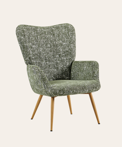 Azuris Modern Lounge Chair with Metal Legs – Upholstered Armchair for Contemporary Living Rooms & Bedroom & Home & Office
