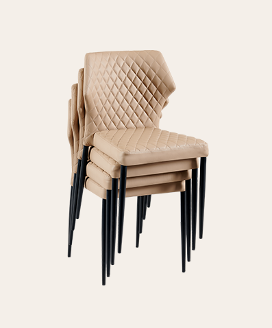 Leather Stackable Dining Chairs – Indoor Space-Saving Side Chairs for Modern Spaces