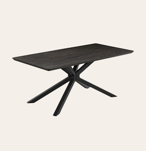 Xander Modern Rectangular Dining Table for 6-8 - Black MDF Top & Metal Base | Sleek Contemporary Dining Room Furniture