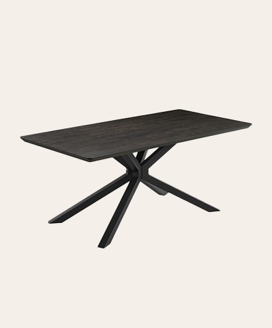 Xander Modern Rectangular Dining Table for 6-8 – Black MDF Top & Metal Base | Sleek Contemporary Dining Room Furniture