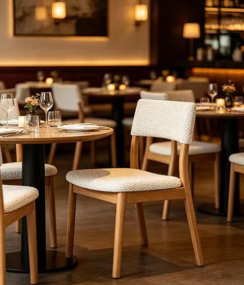 Color and material selection of dining chairs